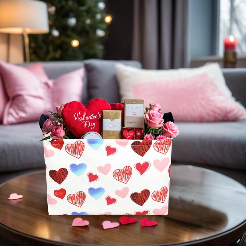 SETAMA Valentine's Day Basket Gift for Empty Cute Heart Large Storage Bin for Kid and Baby Room Décor (Beauty Love) - Image 2