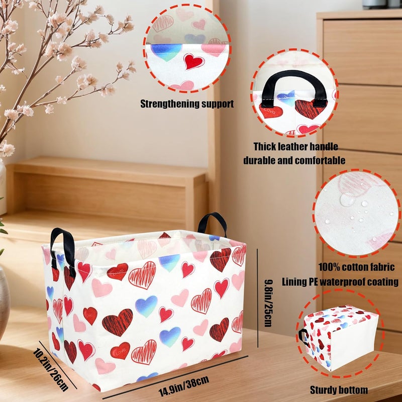 SETAMA Valentine's Day Basket Gift for Empty Cute Heart Large Storage Bin for Kid and Baby Room Décor (Beauty Love) - Image 5