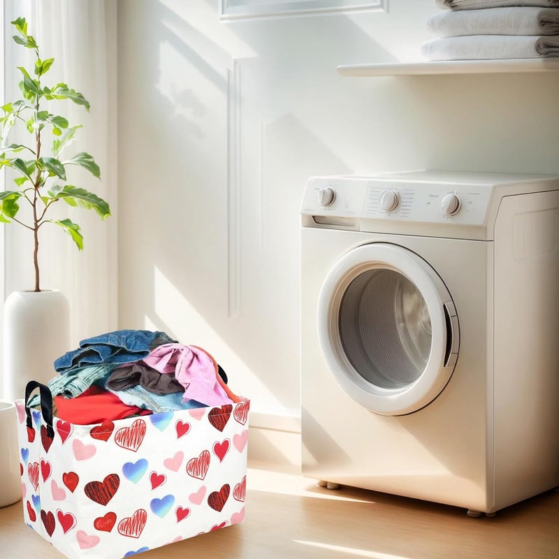 SETAMA Valentine's Day Basket Gift for Empty Cute Heart Large Storage Bin for Kid and Baby Room Décor (Beauty Love) - Image 4