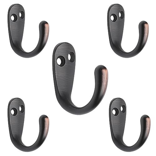 HARPOON 5 Pack Piece Single Prong Robe Hook, Farmhouse 1.8 Inch Coat Hooks Oil-Rubbed Bronze - Image 1