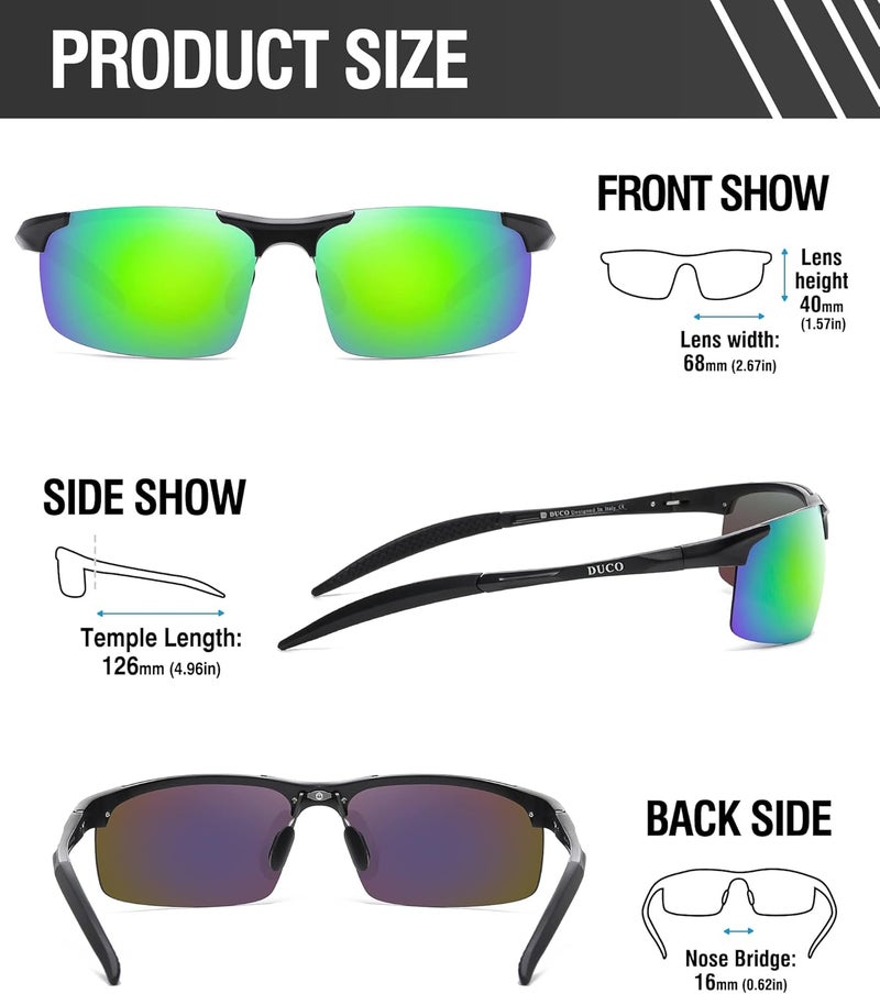 Duco Mens Sports Polarized Sunglasses UV Protection Sunglasses for Men 8177s - Image 3