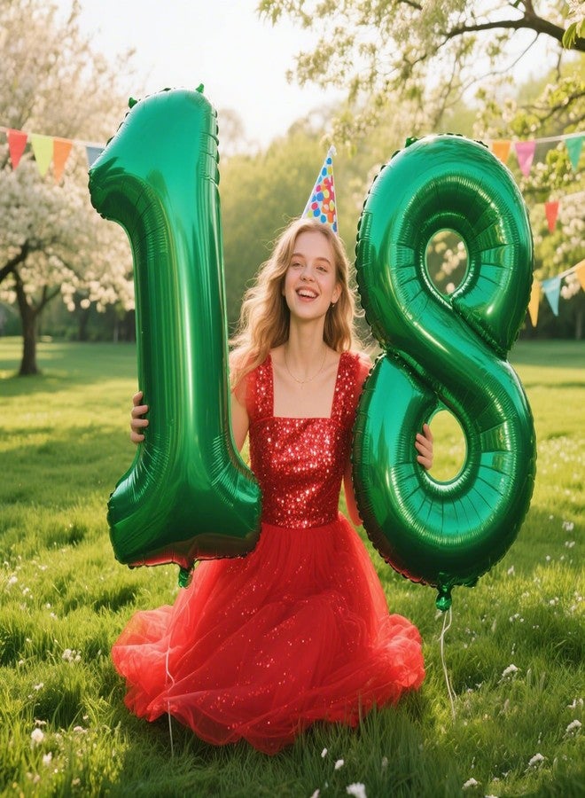 Kelfuoya 40 Inch Balloon Green 1 Number Balloons Giant Jumbo Number 1 Foil Mylar Balloons for Boys Girls 1st Birthday Party Supplies 10 11 21 100 Anniversary Events Decorations - Image 4