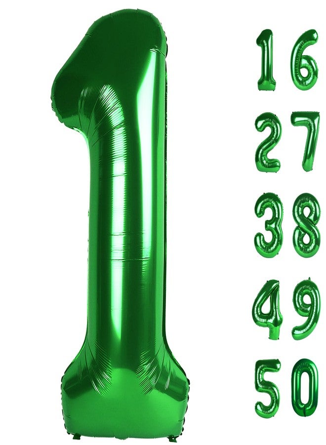 Kelfuoya 40 Inch Balloon Green 1 Number Balloons Giant Jumbo Number 1 Foil Mylar Balloons for Boys Girls 1st Birthday Party Supplies 10 11 21 100 Anniversary Events Decorations - Image 1