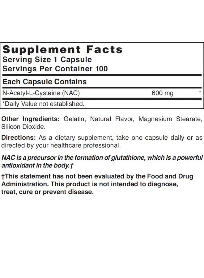 نايتشرز بليند مكمل Nature's Blend NAC بتركيز 600 مجم من N-Acetyl-L-Cysteine - 100 كبسولة - دعم المناعة ومضاد للأكسدة لصحة الخلايا - Image 3