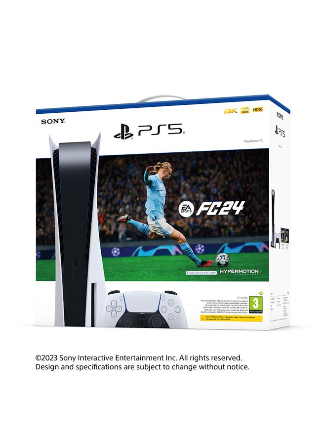 Sony PlayStation 5 Disc Console with Controller (International Version) and FC 24 Voucher Bundle - Image 1