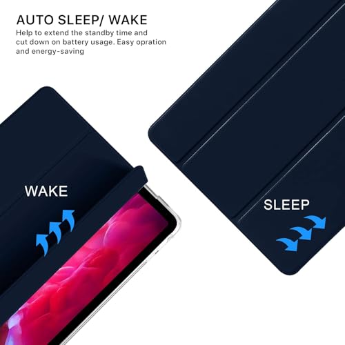 Boxome Tablet Case Cover for Apple iPad A16 11 inch (11th Gen) 2025 [Auto Sleep/Wake Cover] [Pencil Holder] [Trifold Stand] [Frosted Back] - Blue - Image 3