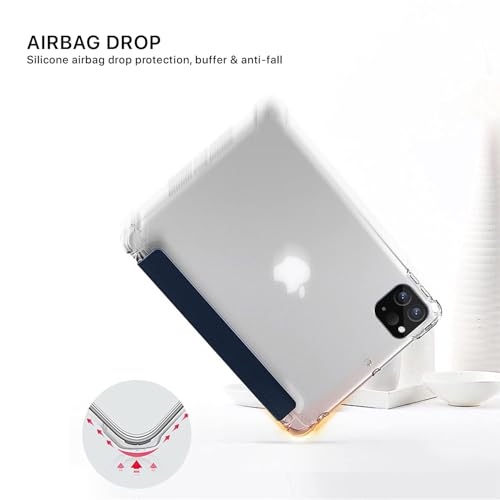 Boxome Tablet Case Cover for Apple iPad A16 11 inch (11th Gen) 2025 [Auto Sleep/Wake Cover] [Pencil Holder] [Trifold Stand] [Frosted Back] - Blue - Image 4