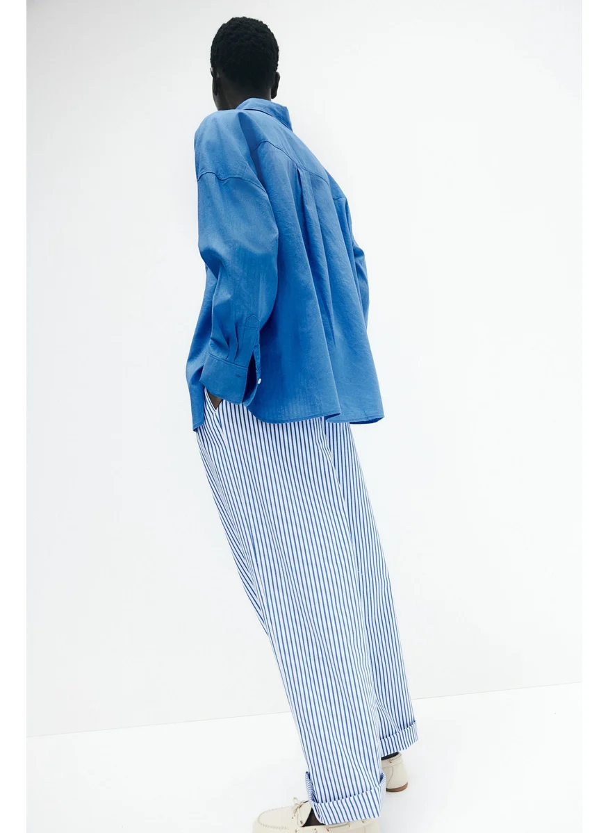 اتش اند ام Oversized Linen-Blend Shirt