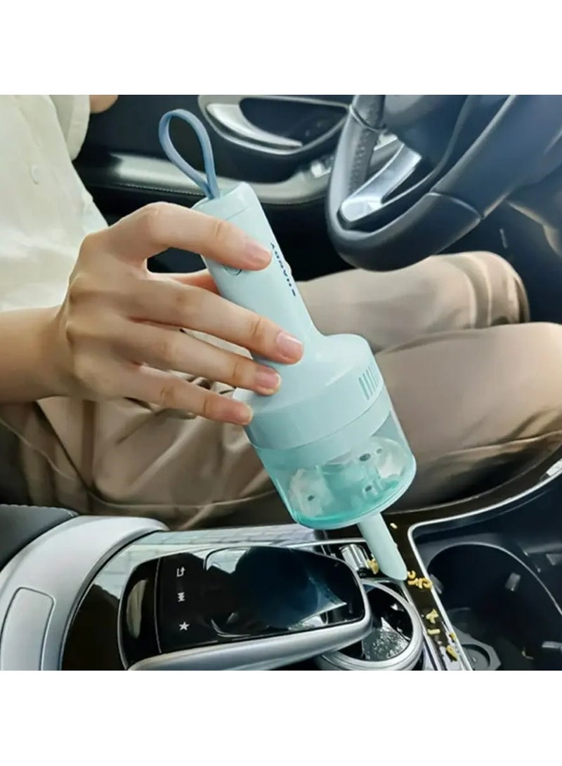 هاندي مكنسة كهربائية صغيرة للمنزل والسيارة لاسلكية محمولة باليد باللون الأخضر - Image 2