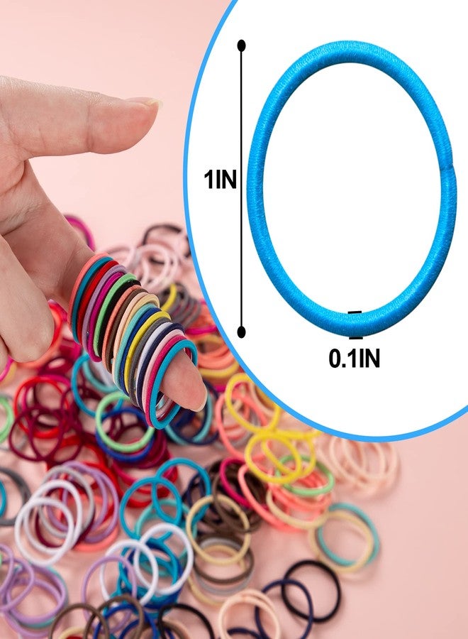 SLYFTE Toddler Hair Ties for Girl - Small Hair Bands Elastics No Crease Ponytail Holder for Baby Kids Accessories (Multicolor, 0.08×1 Inch) - Image 4