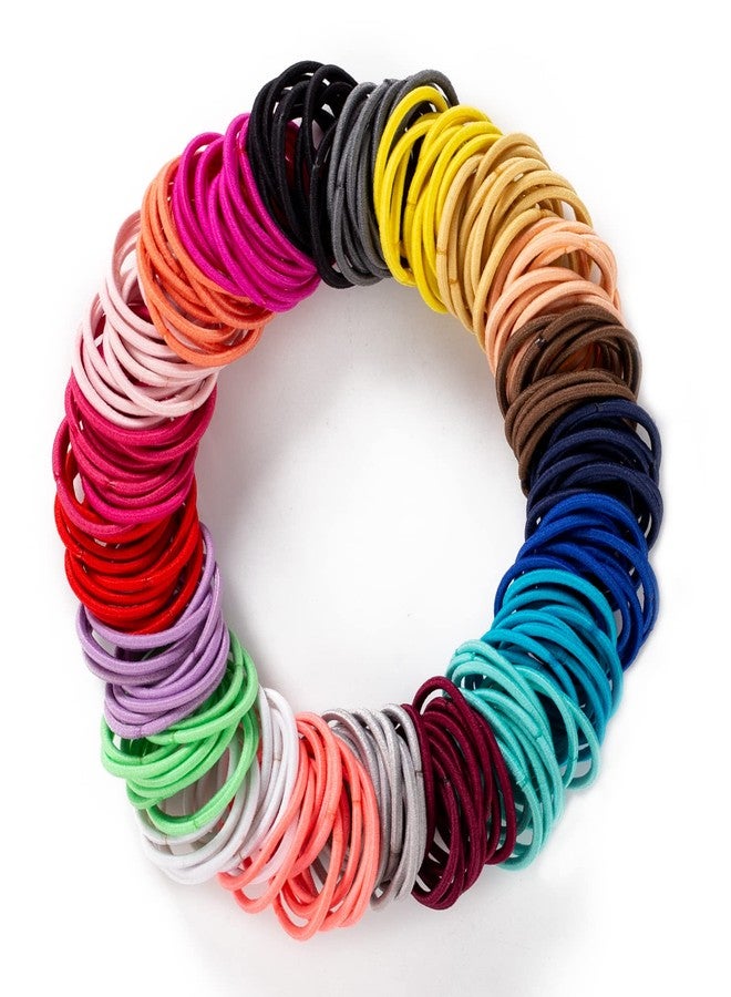 SLYFTE Toddler Hair Ties for Girl - Small Hair Bands Elastics No Crease Ponytail Holder for Baby Kids Accessories (Multicolor, 0.08×1 Inch) - Image 1