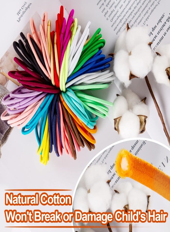 SLYFTE Toddler Hair Ties for Girl - Small Hair Bands Elastics No Crease Ponytail Holder for Baby Kids Accessories (Multicolor, 0.08×1 Inch) - Image 5