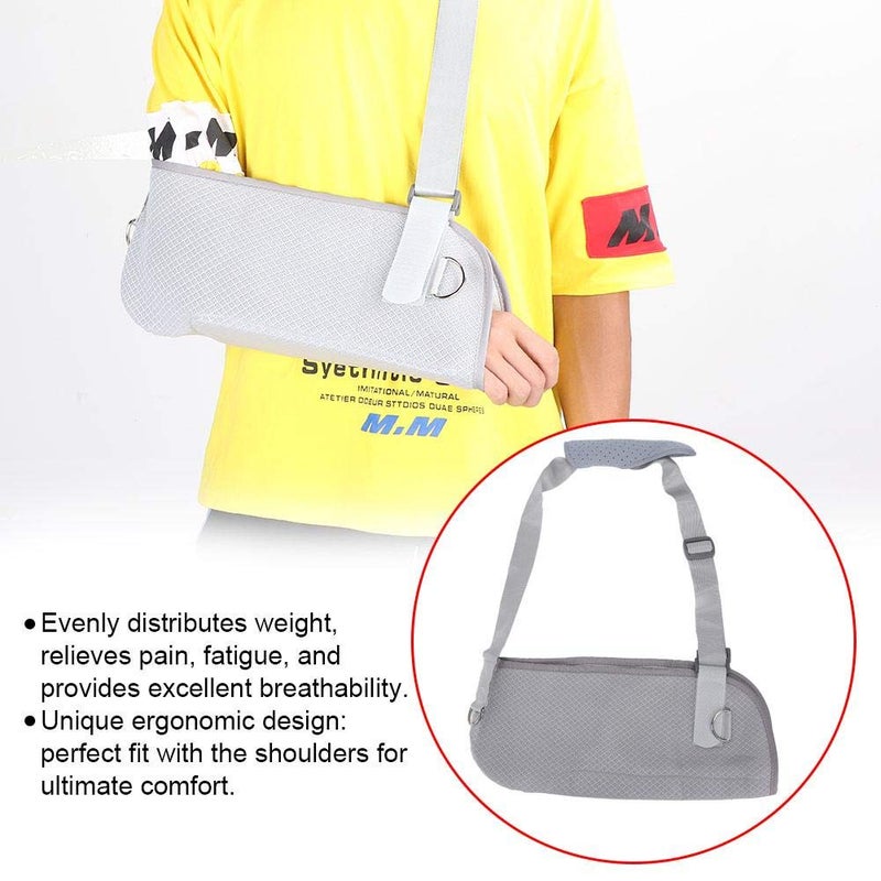 comfrt Arm Sling - Support Strap for Broken, Fractured Bones - Adjustable Shoulder, Rotator Cuff Full Soft Immobilizer - For Left, Right Arm, Men, Women, Subluxation, Dislocation, Sprain, Strain(gray) - Image 3