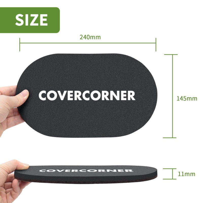 covercorner مجموعة من 4 قطع من منزلقات الأثاث من كفر كورنر للأرضيات الخشبية - منزلقات بطول 9.5 بوصة لتحريك الأثاث - وسادات أثاث من اللباد للأرضيات الخشبية، لون بني - Image 2