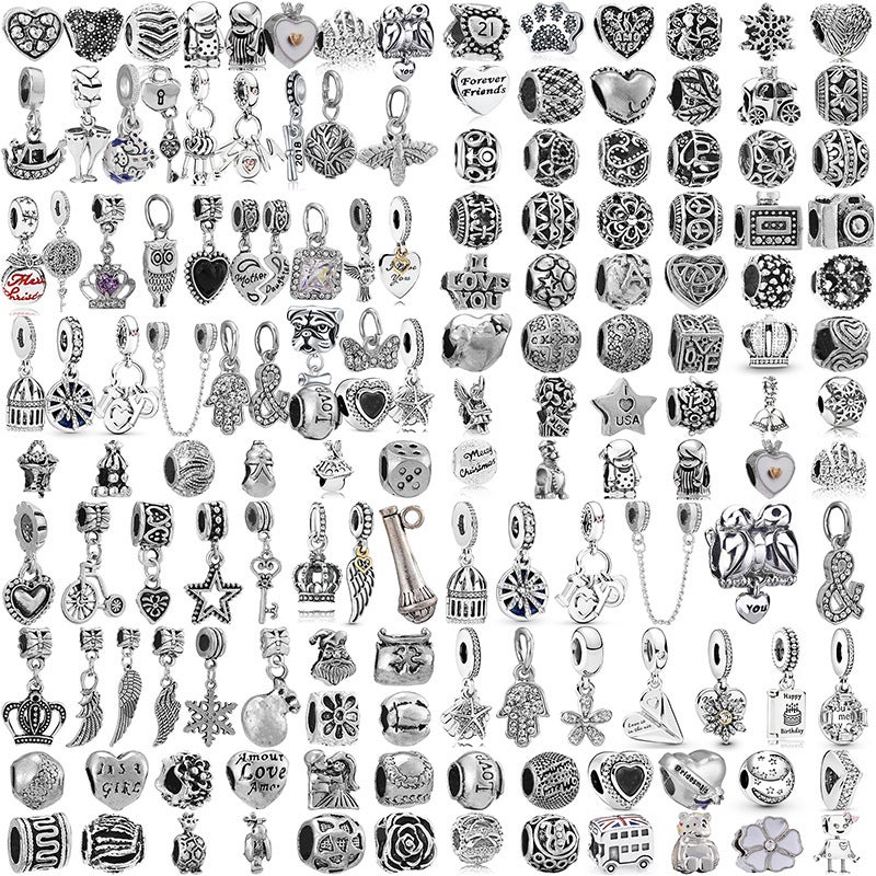 168 Alloy Silver Plated Beads For Bracelet Bracelet Necklace Ladies Children Gift Yiwu Factory L2 - Image 2