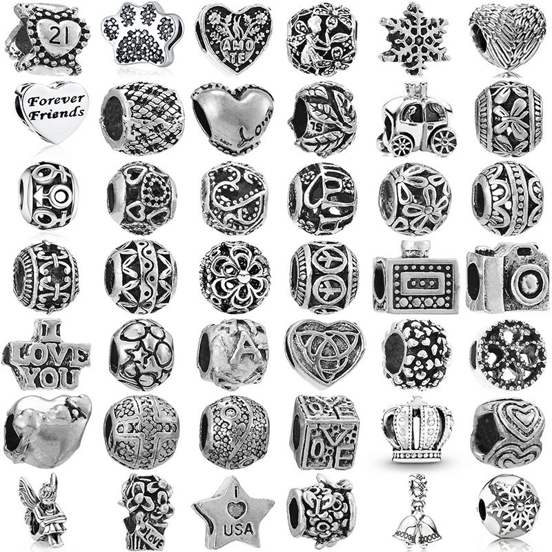 168 Alloy Silver Plated Beads For Bracelet Bracelet Necklace Ladies Children Gift Yiwu Factory L2 - Image 3