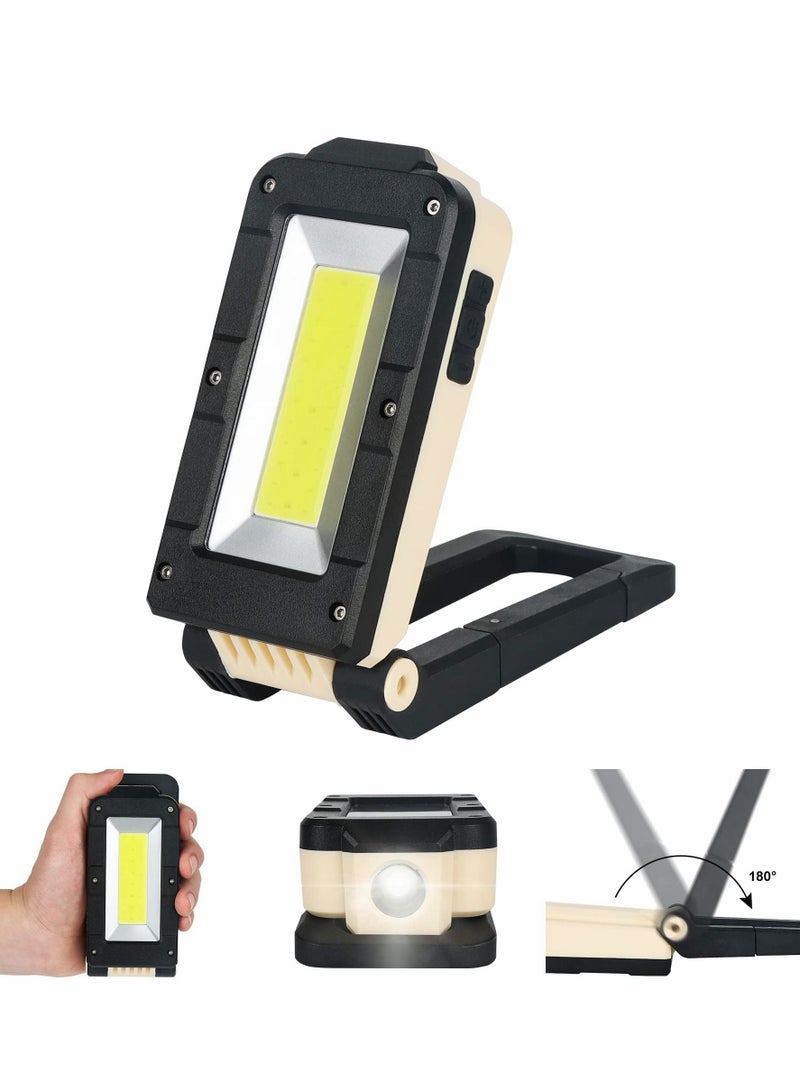 Generic LED Work Light, Rechargeable Light Mechanic COB Inspection 1200 Lumens & IPX4 Waterproof with Magnetic Hanging Hook, Job Site Lighting for Camping, Car Repairing, Backpacking, Yellow - Image 1