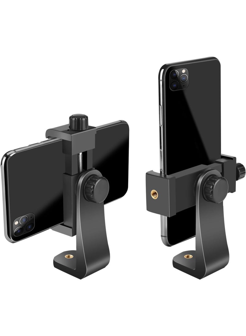 Premium Smartphone Holder/Vertical and Horizontal Tripod Mount Adapter Rotatable Bracket with 1/4 Inch Screw/Adjustable Clip for iPhone, Android Cell Phone, Selfie Stick, Camera Stand - Image 1