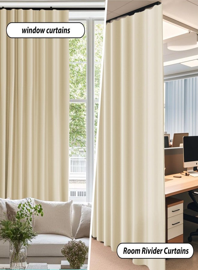 hoeflife Curtain with Ceiling Track Beige W 108 × H 84 in - Image 5