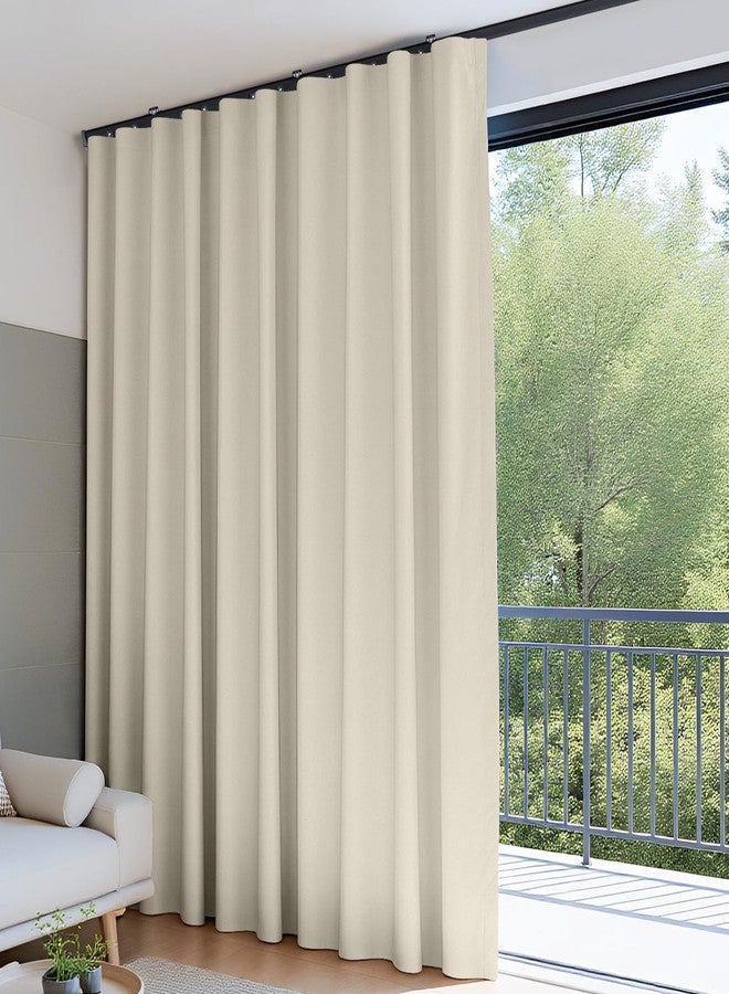 hoeflife Curtain with Ceiling Track Beige W 108 × H 84 in - Image 2