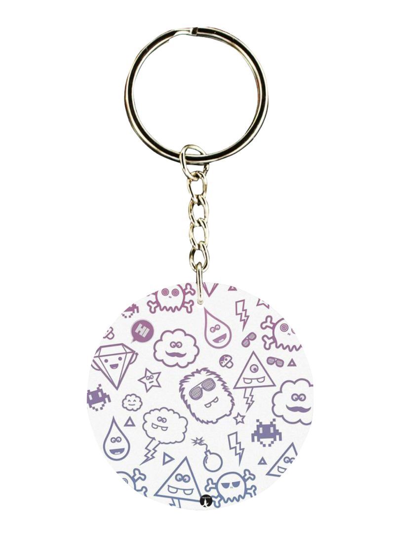 Double Sided Random Things Printed Keychain
