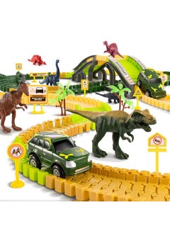 Dinosaur Train Track Toy Set With Race Cars And Jurassic Dinos For Kids Toddlers 2 3 4 5 Years Create A Dinosaur World Road With Flexible Tracks Birthday Gifts For Boys And Girls