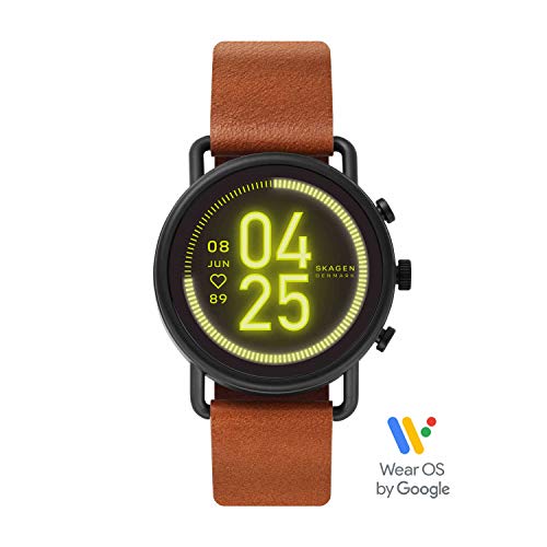 Skagen Falster 3(42mm, Brown) Leather Touchscreen Unisex Smartwatch with Speaker, Heart Rate, GPS, Music storage and Smartphone Notifications - SKT5201 - Image 1