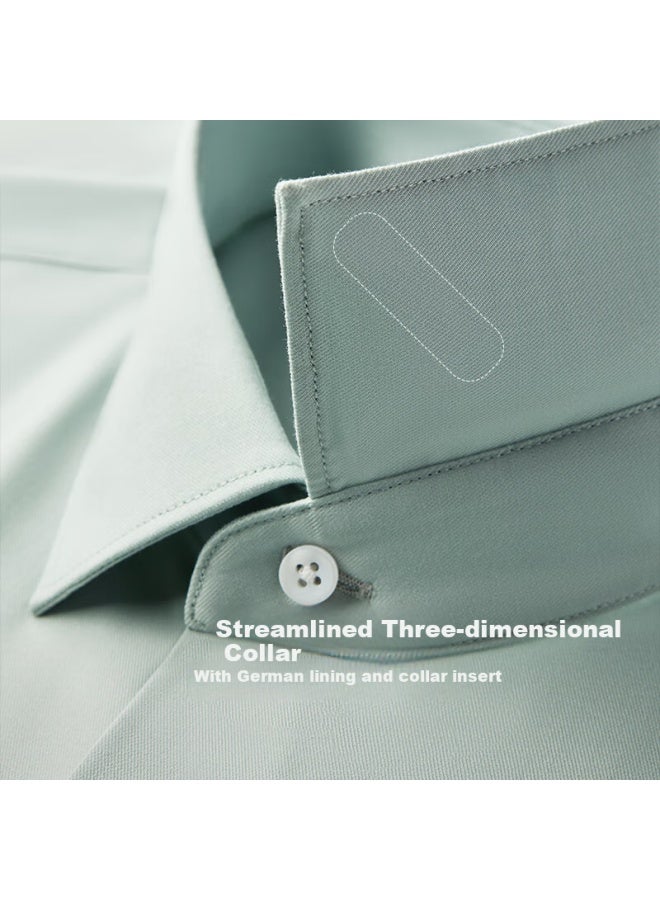 Hodo Men's Modal Comfort Stretch Solid Color Casual Long Sleeve Shirt White Shirt Shirt Men - Image 3