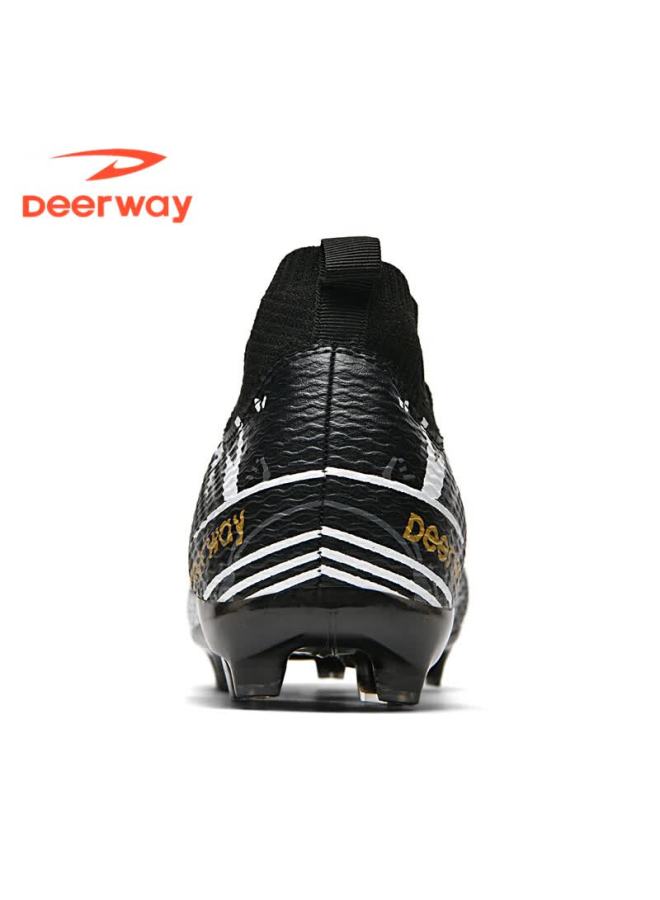 Deerway Adult Ag Stud Soccer Shoes Grass Field Compeion Training Durable Non-slip White Gray Black Ag Studs Size 41 - Image 4