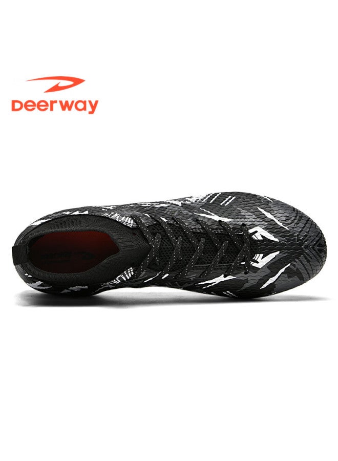 Deerway Adult Ag Stud Soccer Shoes Grass Field Compeion Training Durable Non-slip White Gray Black Ag Studs Size 41 - Image 5