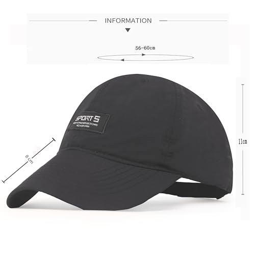 ketmart Hat for Men Woman Sports Cap Sun Hat Quick Drying Soft Polyester Fiber Adjustable for Men and Women(Color_Black) - Image 5