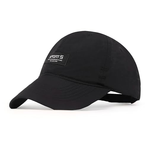 ketmart Hat for Men Woman Sports Cap Sun Hat Quick Drying Soft Polyester Fiber Adjustable for Men and Women(Color_Black) - Image 1