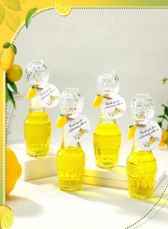 Chuangdi 16 Sets Mini Limoncello Glass Bottles Limoncello Bottles with Labels 1.7 oz Lemon Pendants Lemon Party Favors for Christmas Homemade Brewing Wedding Baby Shower Gifts(Fresh) - Image 5