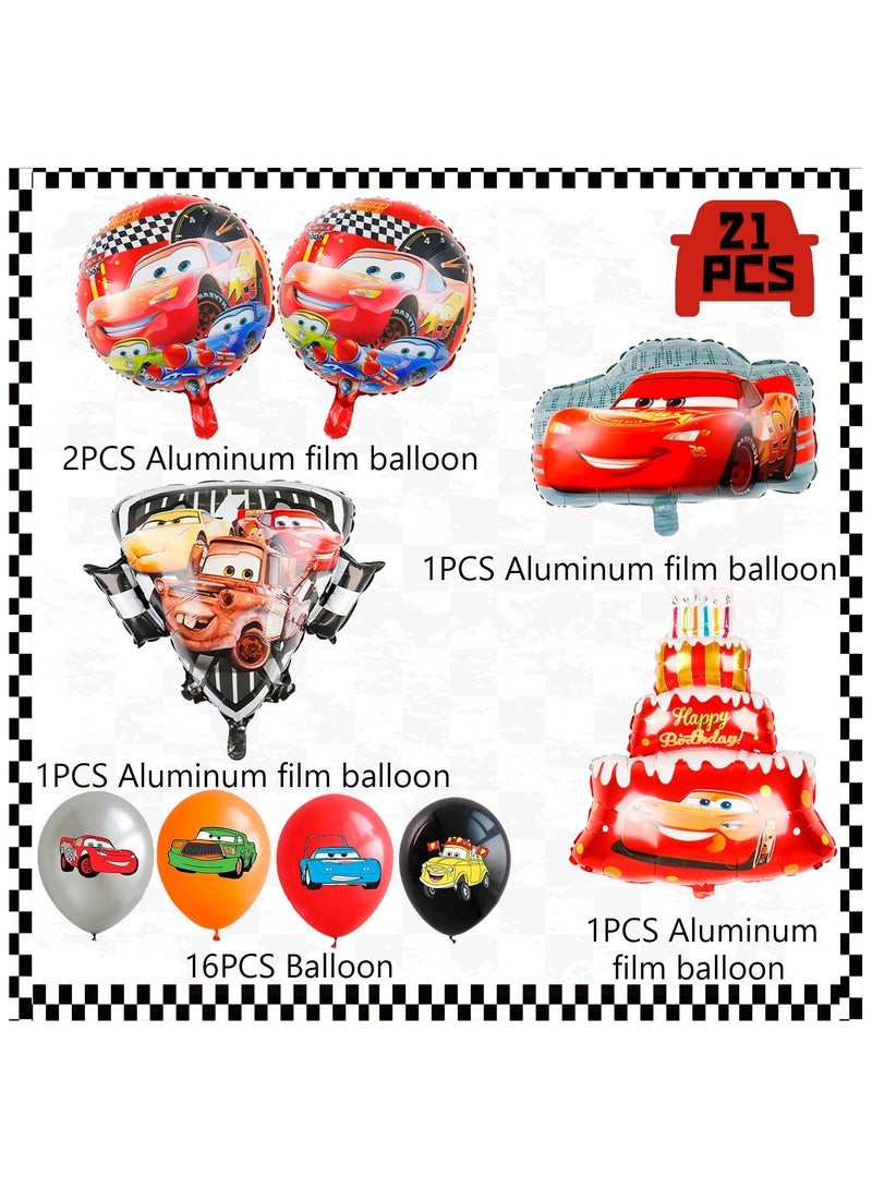 FRUITFUL PARTY Cars Birthday Party Balloon, 21pcs Cars Birthday Decorations Balloon Set for Birthday Party Favors - Image 2