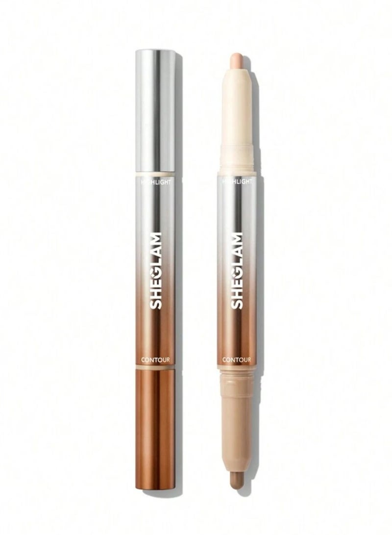 SHEGLAM Fine Line 2-In-1 Nose Contour & Highlight Pen-Umber Bronzer Stick Dual Umber - Image 1