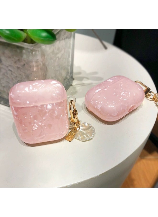 Pink Shell Pattern Plus Shell Pendant Suitable for airpods  3 Protective Case
