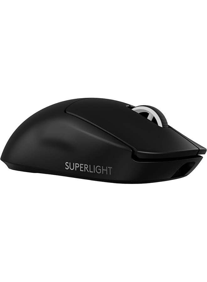 لوجيتيك ماوس الألعاب اللاسلكي Logitech G PRO X SUPERLIGHT 2 LIGHTSPEED، خفيف الوزن، مفاتيح هجينة LIGHTFORCE، مستشعر HERO 2، 32000 نقطة في البوصة، 5 أزرار قابلة للبرمجة، شحن USB-C، الكمبيوتر الشخصي وماك - أسود - Image 1