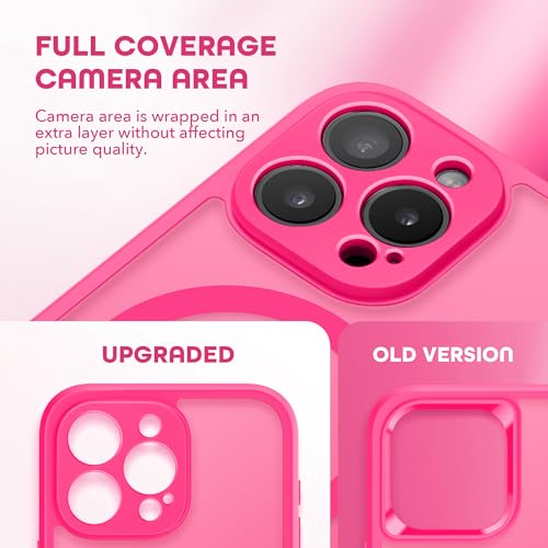 TIESZEN for iPhone 15 Pro Max Case, Compatible with MagSafe, Built-in Privacy Screen Protector and Camera Protection, Anti Spy Full Body Dustproof Shockproof Hard Phone Case 6.7", Hot Pink - Image 5