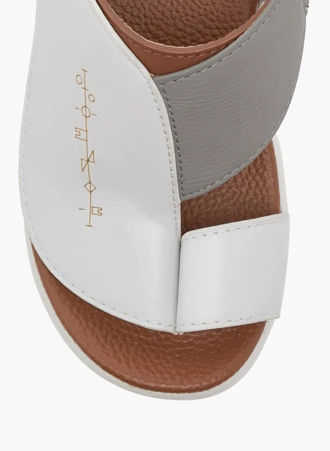 Al Waha Boys Embroidered Slip-On Arabic Sandals with Toe Loop Detail