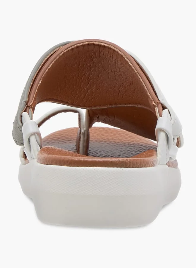 Al Waha Boys Embroidered Slip-On Arabic Sandals with Toe Loop Detail