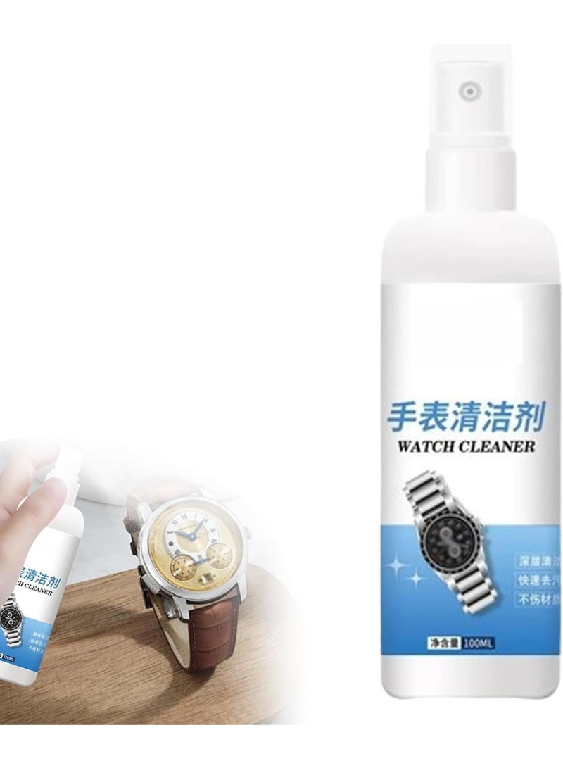 SYOSI Watch Strap Maintenance Cleaner Spray, Metal Watch Strap Cleaner, Watch Cleaner Solutions for Deep Cleaning, Quick and Effective Cleaning for Case, Bracelet, and Jewelry (Clear) - Image 1