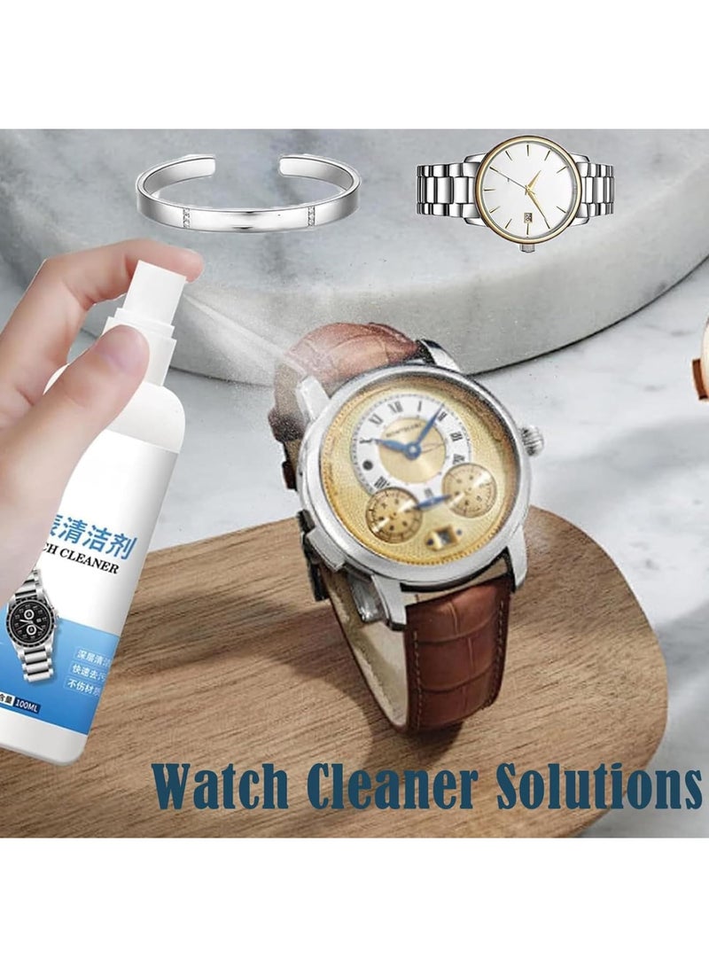 SYOSI Watch Strap Maintenance Cleaner Spray, Metal Watch Strap Cleaner, Watch Cleaner Solutions for Deep Cleaning, Quick and Effective Cleaning for Case, Bracelet, and Jewelry (Clear) - Image 2