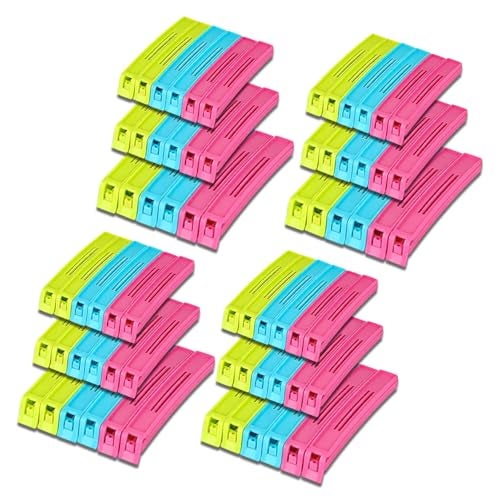 DeoDap Clips for Packet Sealing 72 Pc – Multipurpose Plastic Airtight Food Pack Sealer for Kitchen Use – 3 Different Sizes (Small, Medium & Large) – Reusable & Multicolor for Snacks & Storage Bags - Image 1