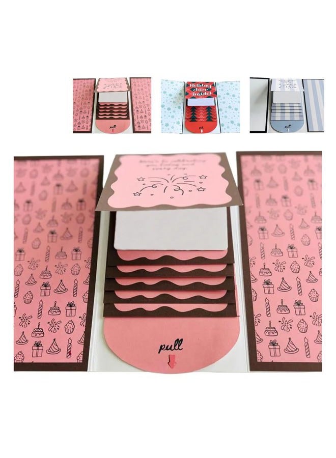 Handmade Waterfall Christmas Gift Card Booklet, Merry Christmas Gift Card Holder Book, Gift Card Holder, Gift Card Flip Book, Gift Card Booklet for Birthday (Pink)