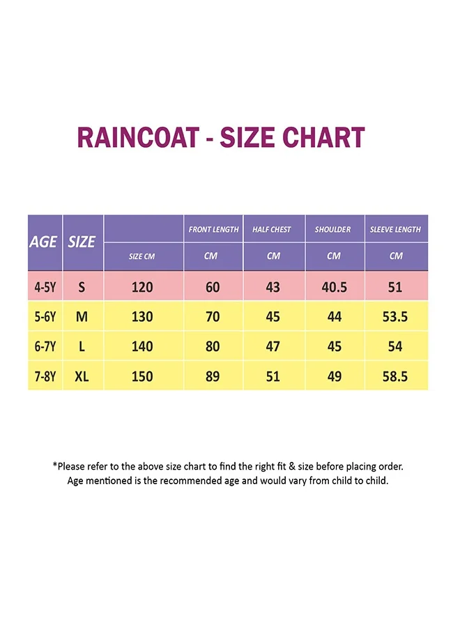 LITTLE SURPRISE BOX Little Surprise Box, Rainy Garden theme Knee length Raincoat for Kids-XL