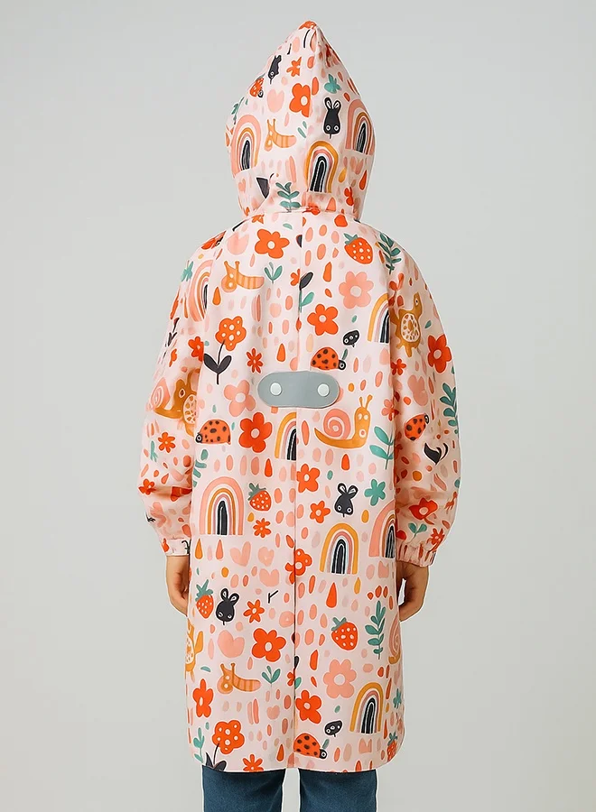 LITTLE SURPRISE BOX Little Surprise Box, Rainy Garden theme Knee length Raincoat for Kids-XL