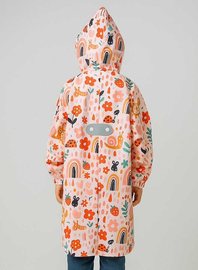 LITTLE SURPRISE BOX Little Surprise Box, Rainy Garden theme Knee length Raincoat for Kids-XL - Image 3