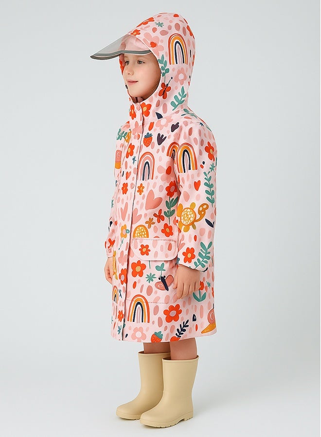 LITTLE SURPRISE BOX Little Surprise Box, Rainy Garden theme Knee length Raincoat for Kids-XL - Image 2