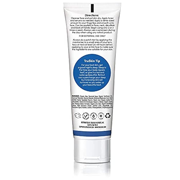 TruSkin Retinol Face Moisturizer – Powerful Anti-Aging Moisturizer for Women with Hyaluronic Acid & Vitamin E – Retinol Cream for Face for Youthful-Looking Appearance, 4 fl oz - Image 2