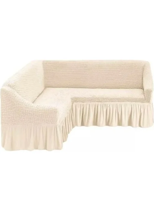 هيتجاه Bürümcük L Corner Sofa Cover, Elastic, Standard Bürümcük L Corner Cream